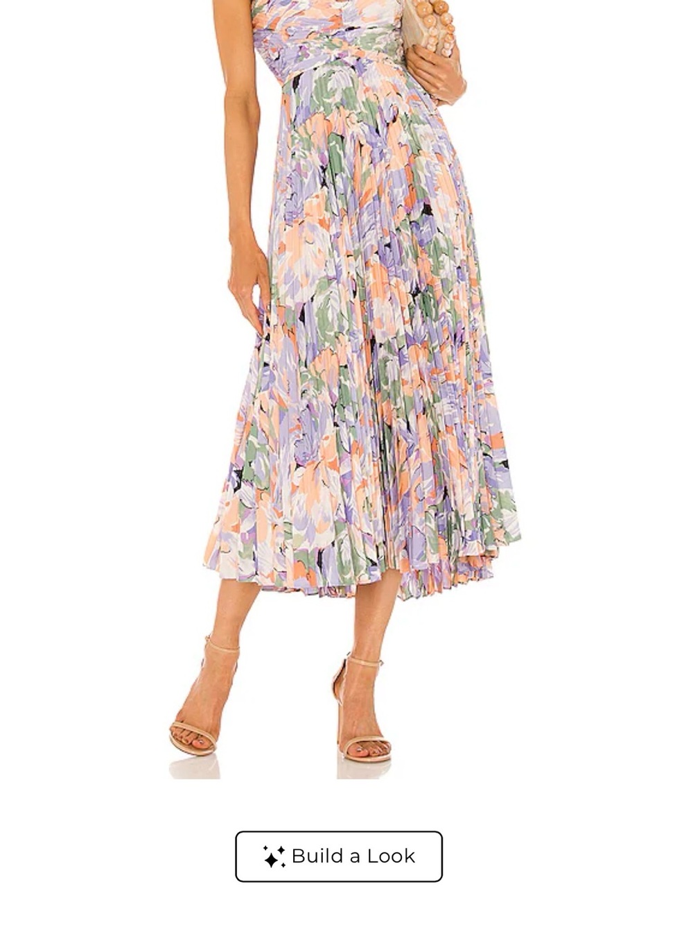 ASTR The Label Pleated Floral Midi Dress in Lavender Multi - New with tags